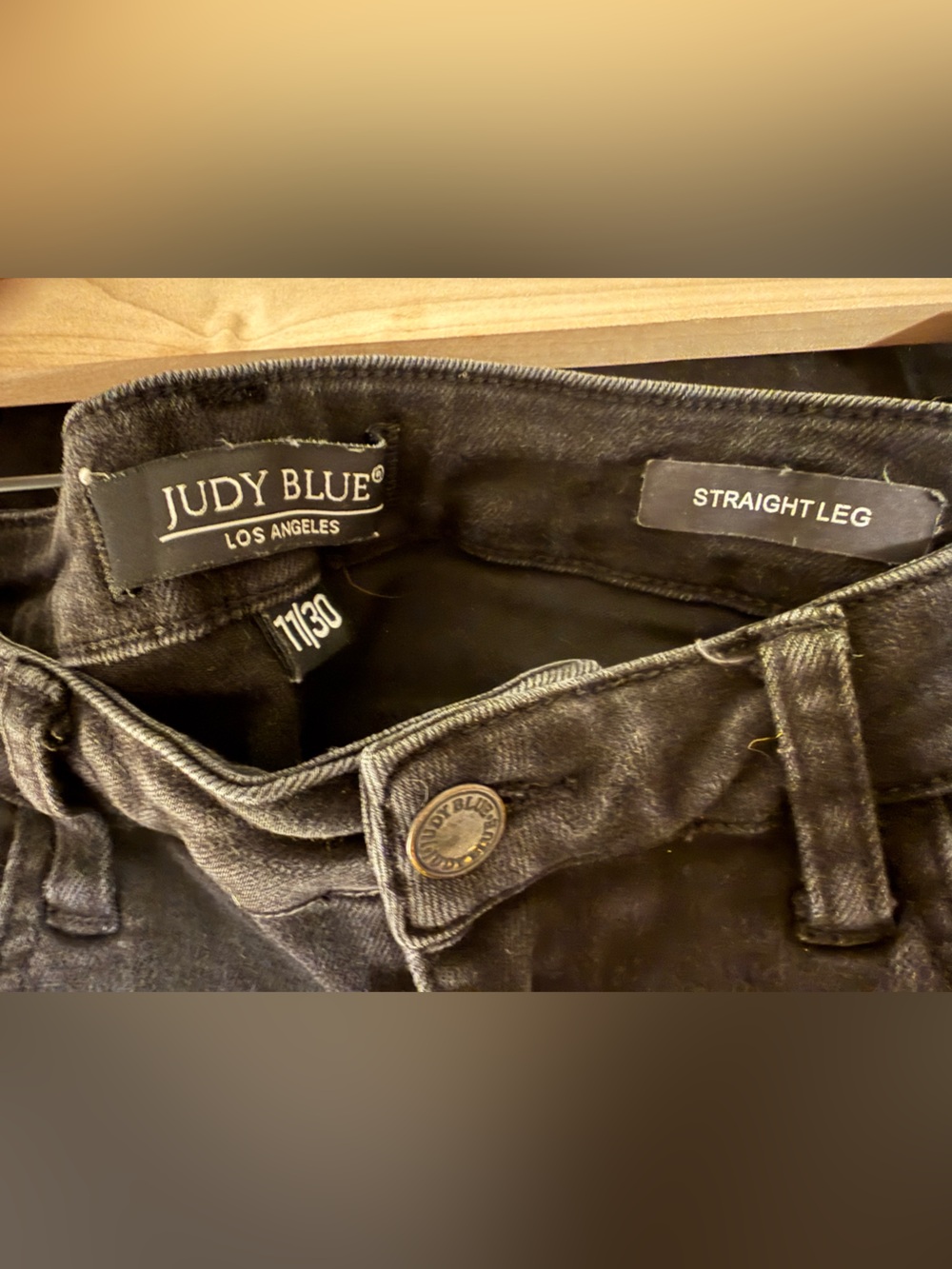 Judy Blue Faded Black Straight Leg Jeans 11/30 - Picture 3 of 3